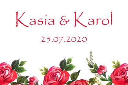 foto budka wesele grafika na wydruku czerwone róże